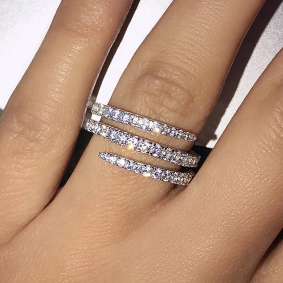 ✨Fever Macro Pave Beautiful Thin Stackable Rings for Women, MARR9197 - Picture 3 of 6